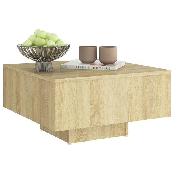 Mesa de centro madera contrachapada roble Sonoma 60x60x31,5 cm