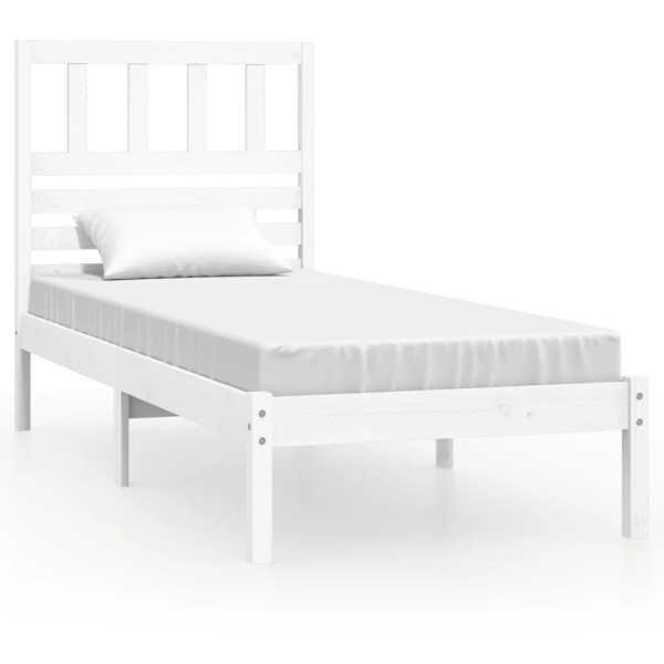 Estructura de cama madera maciza de pino blanca 90x200 cm