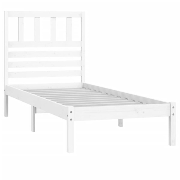 Estructura de cama madera maciza de pino blanca 90x200 cm