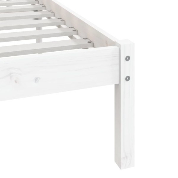 Estructura de cama madera maciza de pino blanca 90x200 cm