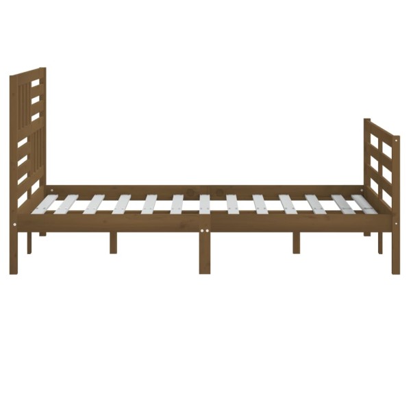 Estructura de cama madera maciza marrón miel 120x190 cm