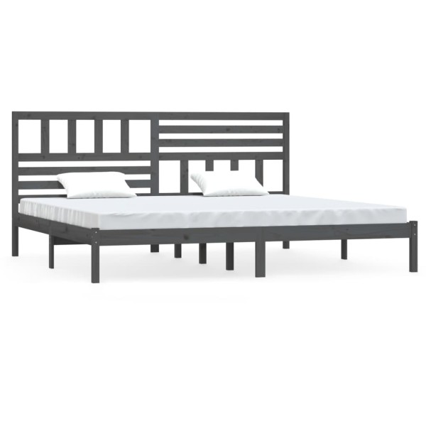 Estructura de cama madera maciza de pino gris 180x200 cm