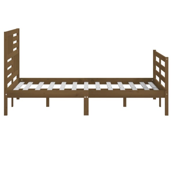 Estructura de cama madera maciza marrón miel 5FT 150x200 cm