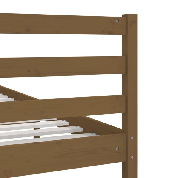 Estructura de cama madera maciza marrón miel 5FT 150x200 cm