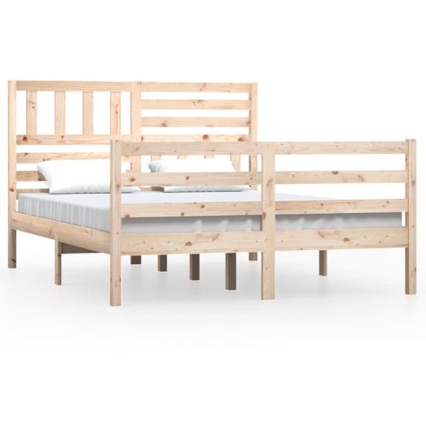 Estructura de cama de madera maciza 135x190 cm