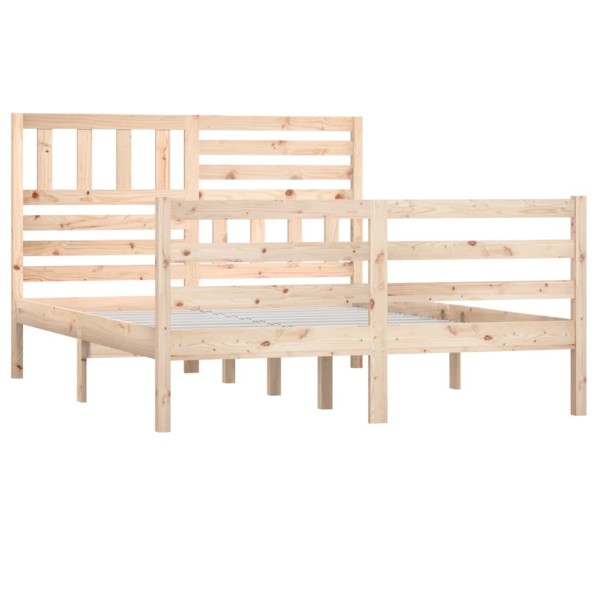 Estructura de cama de madera maciza 135x190 cm