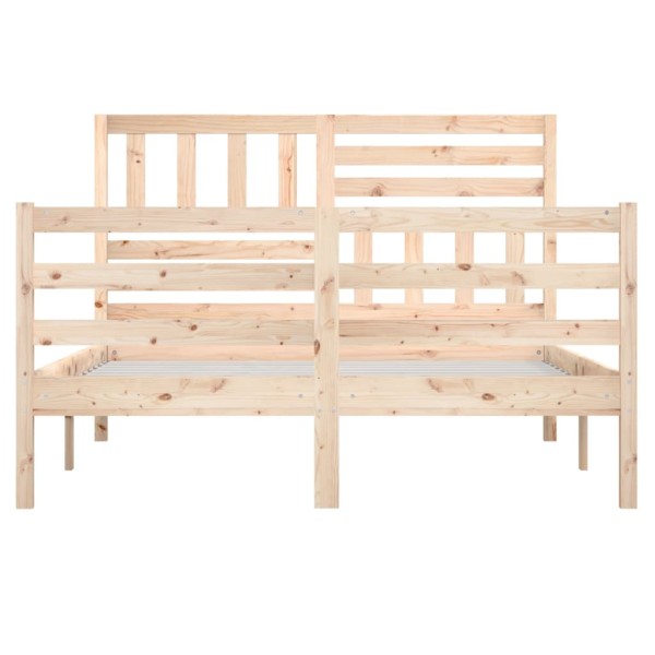 Estructura de cama de madera maciza 135x190 cm