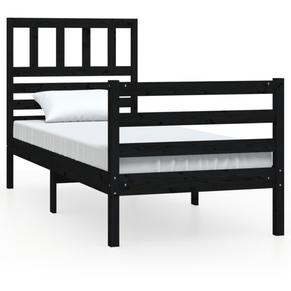 Estructura de cama madera maciza negro 100x200 cm