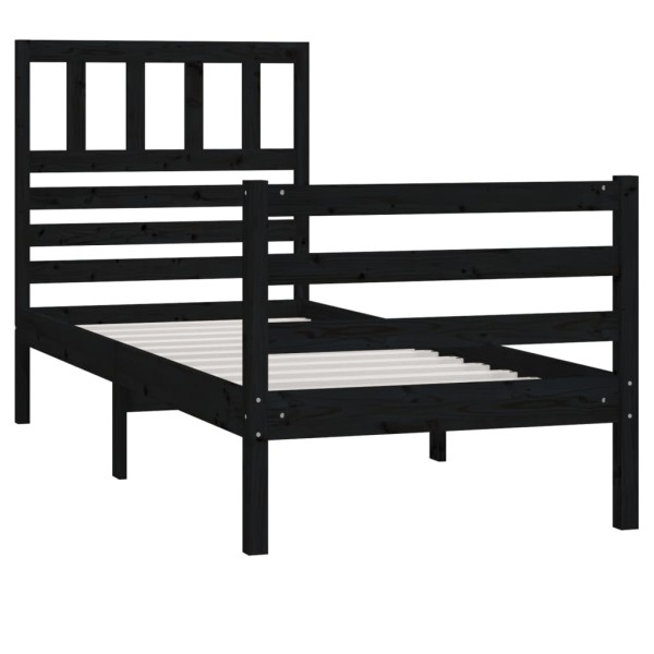 Estructura de cama madera maciza negro 100x200 cm