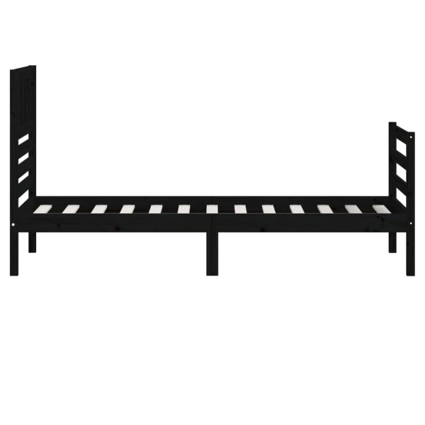 Estructura de cama madera maciza negro 100x200 cm