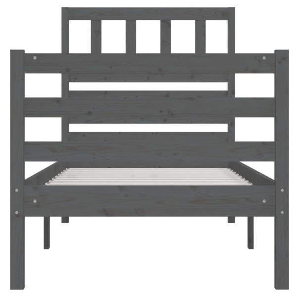 Estructura de cama madera maciza gris 90x200 cm