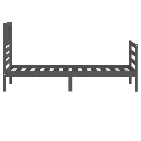 Estructura de cama madera maciza gris 90x200 cm