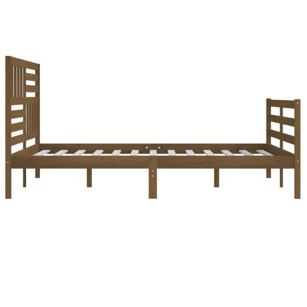 Estructura de cama madera maciza marrón miel 200x200 cm