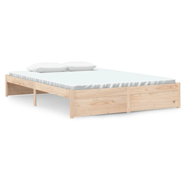 Estructura de cama de madera maciza 140x190 cm