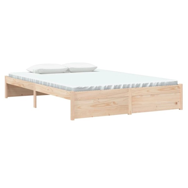 Estructura de cama de madera maciza 140x190 cm