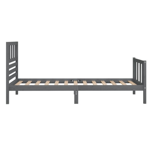 Estructura de cama de madera maciza gris 100x200 cm