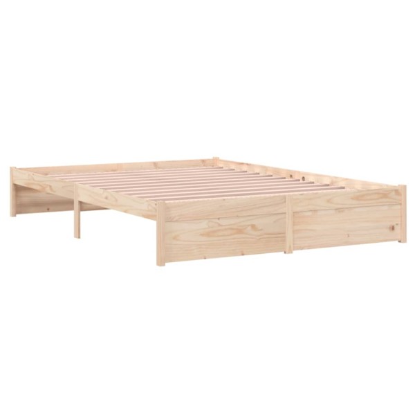 Estructura de cama de madera maciza 140x190 cm