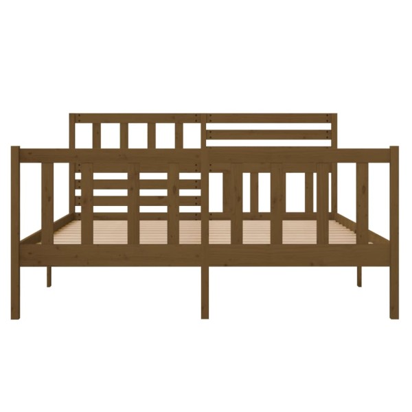 Estructura de cama de madera maciza marrón miel 120x190 cm