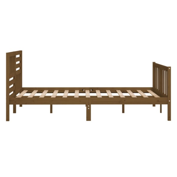 Estructura de cama de madera maciza marrón miel 120x190 cm