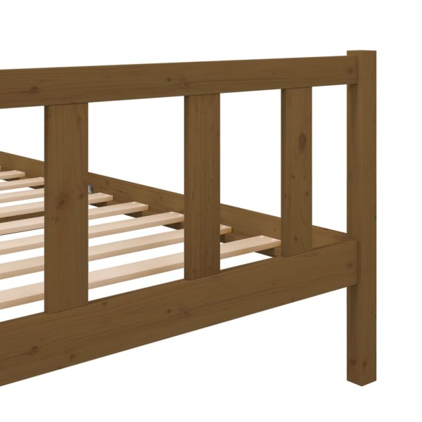 Estructura de cama de madera maciza marrón miel 120x190 cm