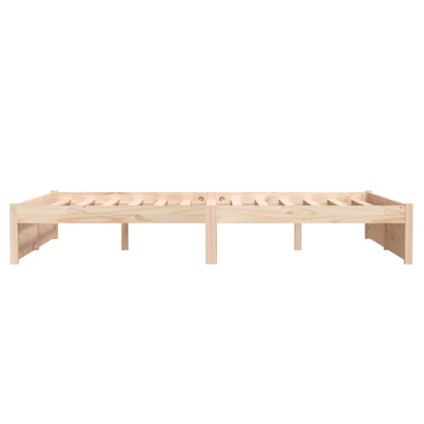 Estructura de cama de madera maciza 140x190 cm