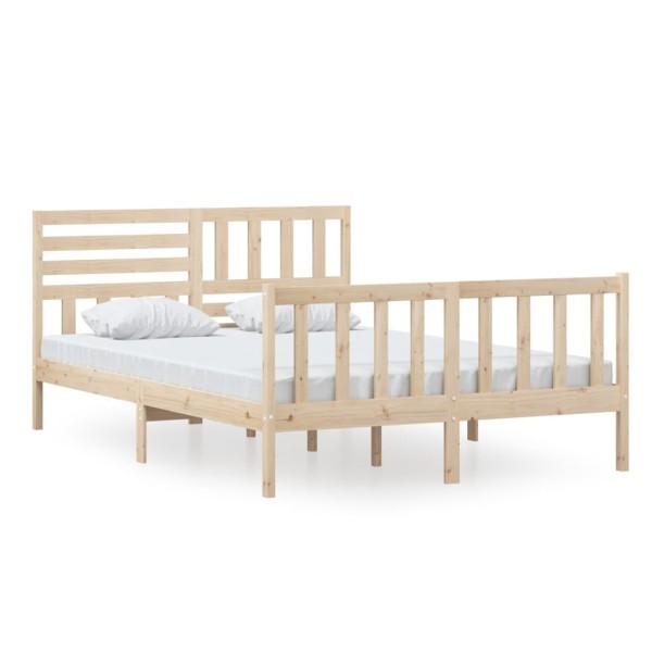 Estructura de cama de madera maciza 140x200 cm