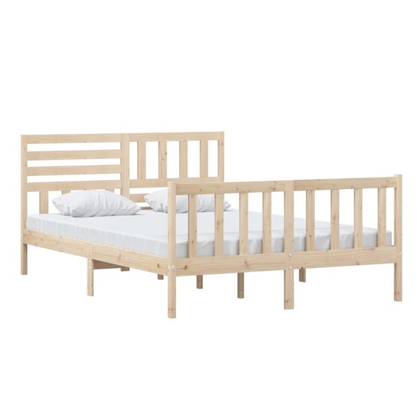 Estructura de cama de madera maciza 140x200 cm