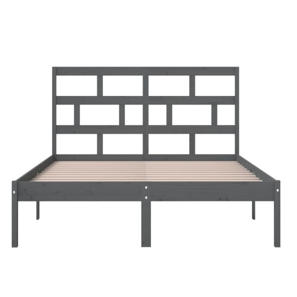 Estructura de cama madera maciza de pino gris 120x200 cm