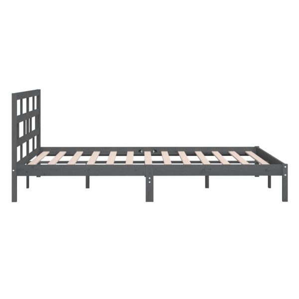 Estructura de cama madera maciza de pino gris 120x200 cm