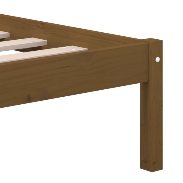 Estructura de cama madera maciza de pino marrón miel 200x200 cm