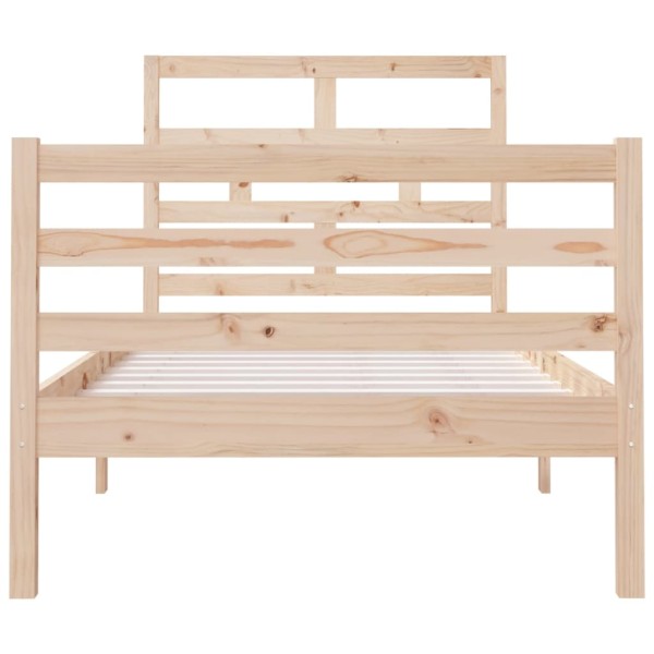 Estructura de cama madera maciza individual 90x190 cm