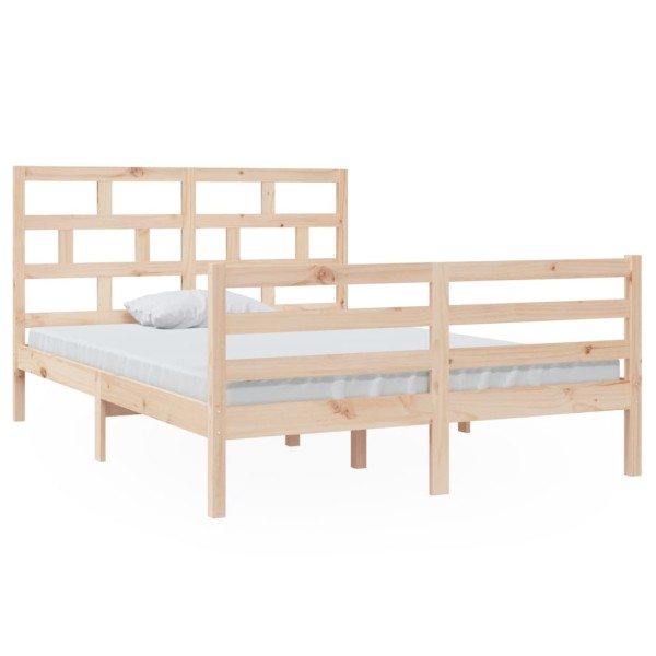 Estructura de cama de madera maciza de pino 140x200 cm