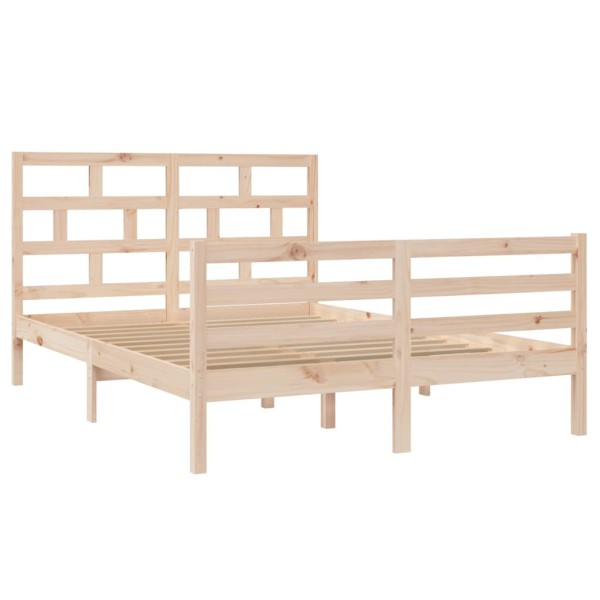 Estructura de cama de madera maciza de pino 140x200 cm