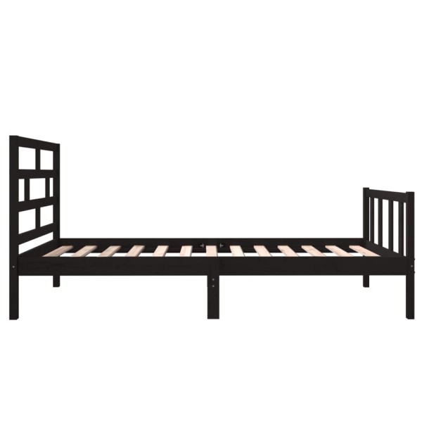 Estructura de cama madera maciza de pino negro 75x190 cm