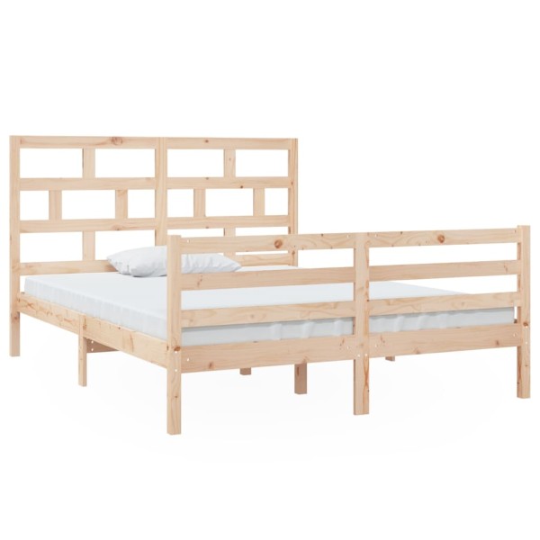 Estructura de cama King Size madera maciza 150x200 cm