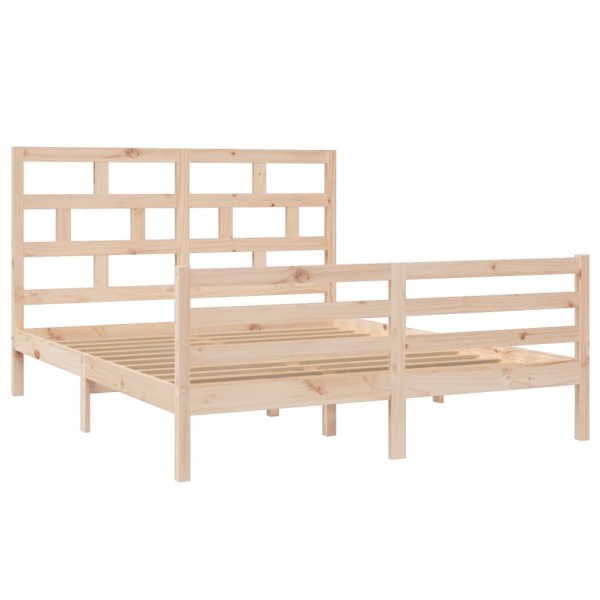 Estructura de cama King Size madera maciza 150x200 cm