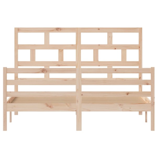 Estructura de cama King Size madera maciza 150x200 cm