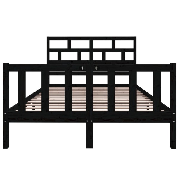 Estructura de cama madera maciza de pino negro 135x190 cm