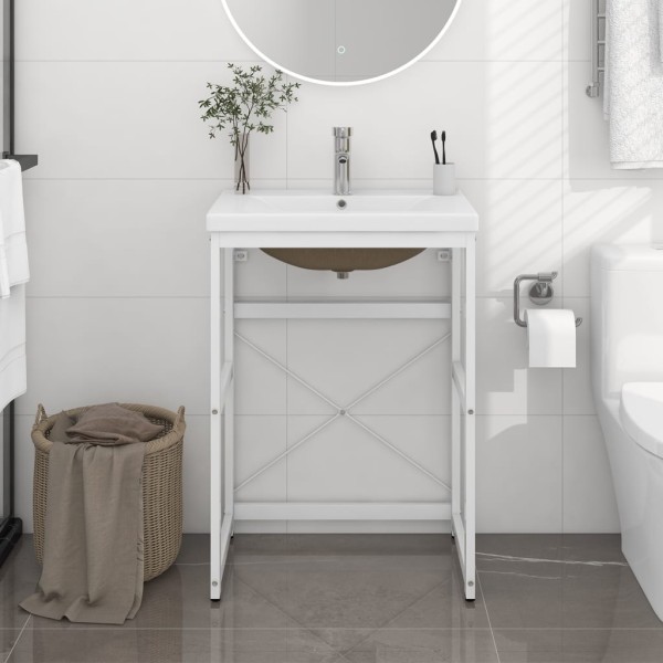 Estructura de baño con lavabo incorporado hierro blanco