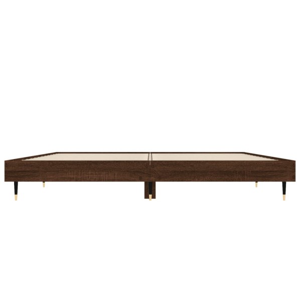 Estructura de cama madera contrachapada marrón roble 135x190 cm