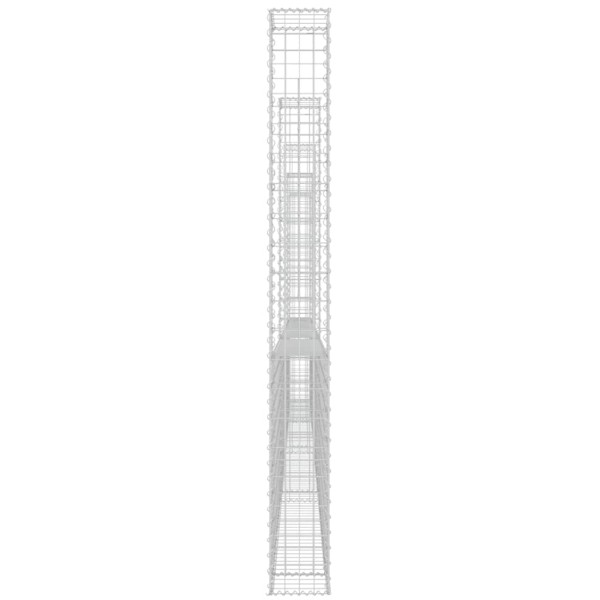 Cesta de gaviones forma de U 5 postes de hierro 500x20x200 cm