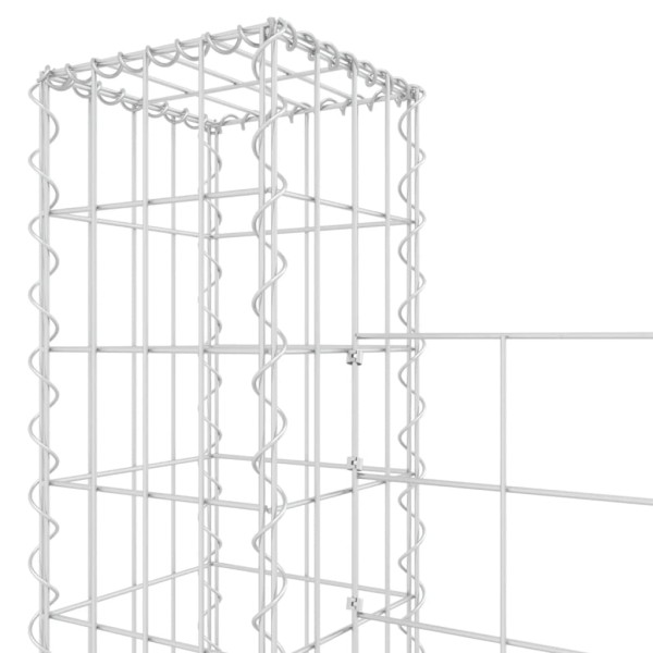 Cesta de gaviones forma de U 5 postes de hierro 500x20x200 cm