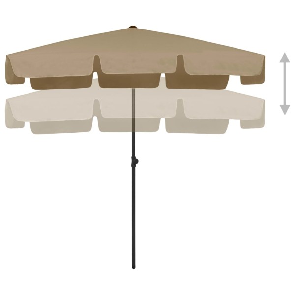Sombrilla de playa taupe 200x125 cm
