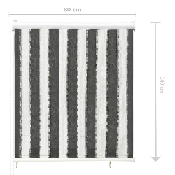 Persiana enrollable 80x140 cm a rayas gris antracita y blanca