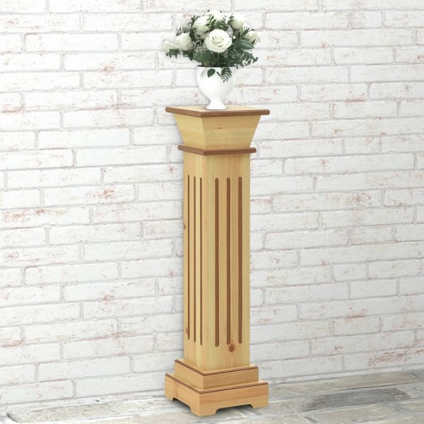 Soporte plantas pilar cuadrado madera clara 17x17x66 cm MDF