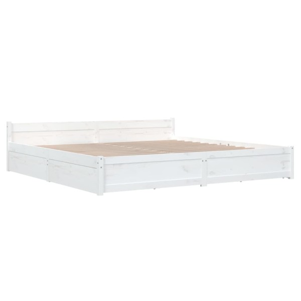 Estructura de cama con cajones blanco super king 180x200 cm