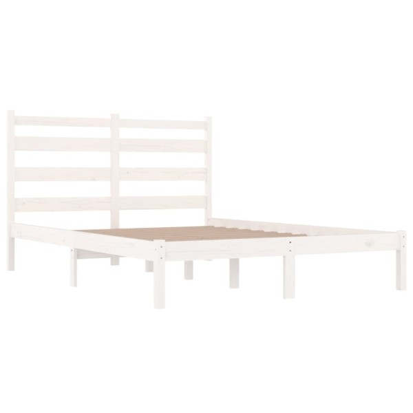 Estructura de cama matrimonial madera de pino blanca 120x190 cm