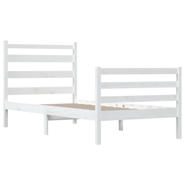 Estructura de cama madera maciza de pino blanco 90x200 cm