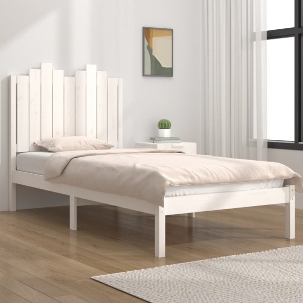 Estructura de cama madera maciza de pino blanco 100x200 cm