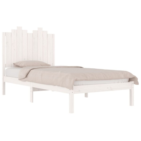 Estructura de cama madera maciza de pino blanco 100x200 cm